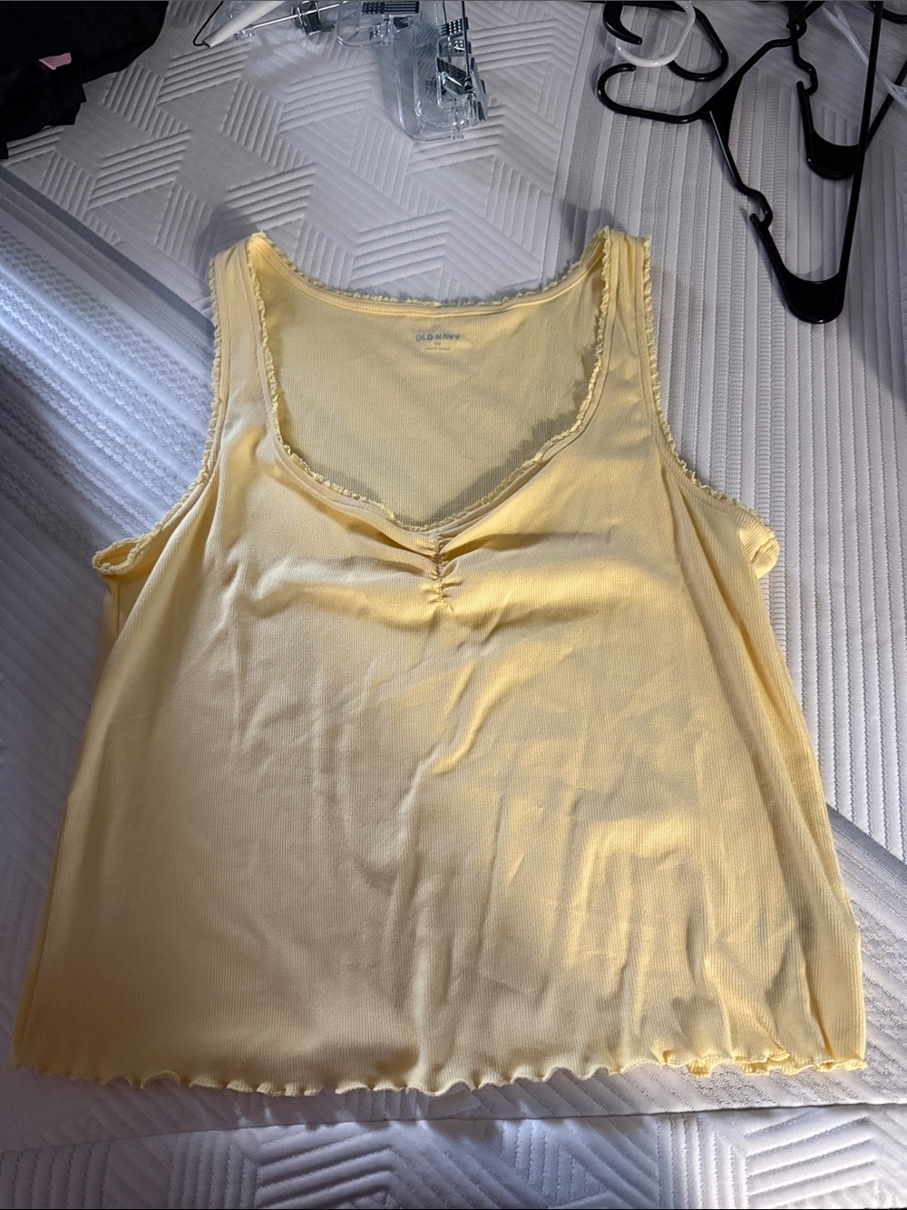 Old Navy Pale Yellow V-Neck Tank Top